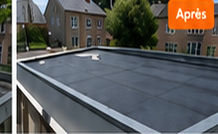 Toiture plate après pose EPDM